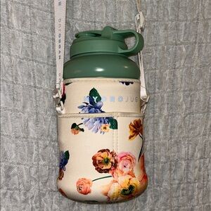 HydroJug 73oz  – BPA-Free Water Bottle - Floral Sleeve - Adjustable Strap